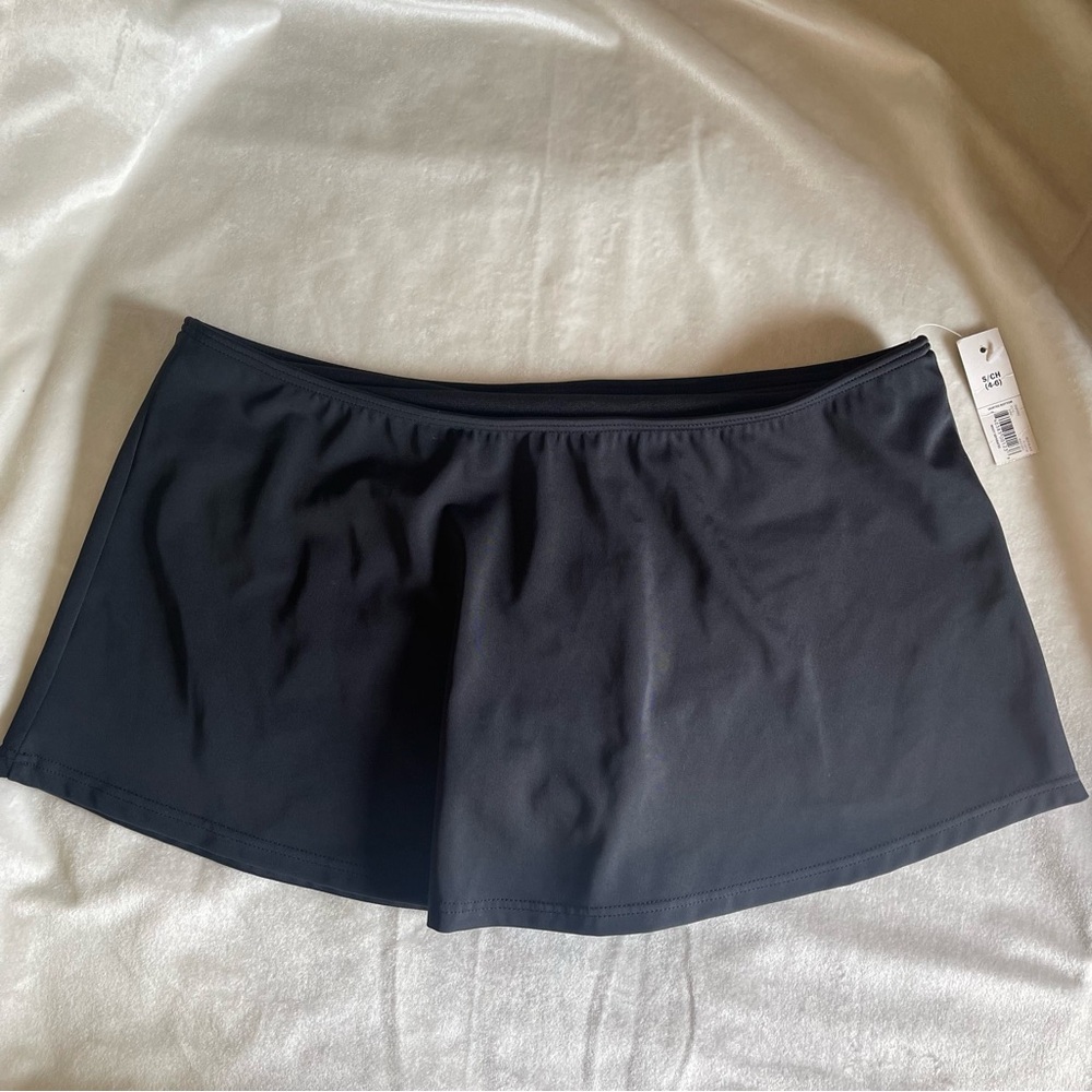 NWT Faded Glory Women's Tankini Swim Skirt Size S 4/5 Black